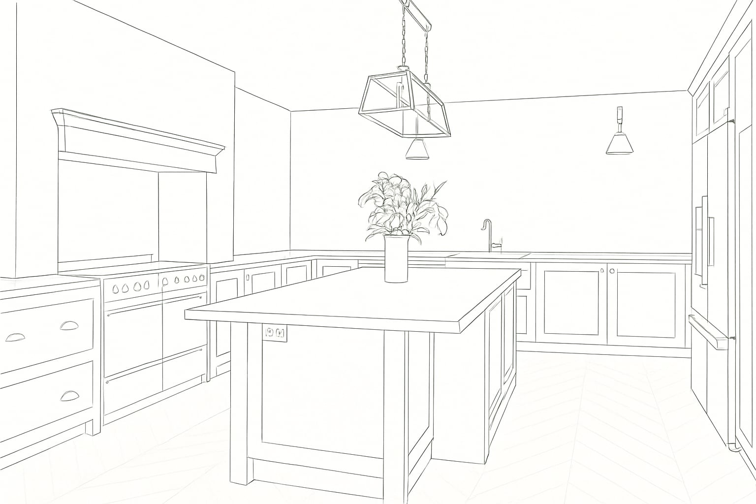 Beautifully hand-painted kitchen cabinets showing expert brushwork finish